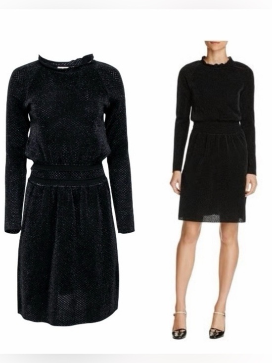 Tory Burch Dresses & Skirts - Tory Burch Isabelle Metallic Knit Dress L NWT Black Cocktail Holiday Party